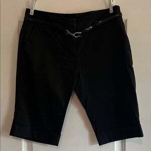 Tracy Evans Black Bermuda Shorts with Belt Detail